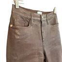 Frame  Le Sylvie Coated High Rise Slender Straight Jeans Dark Chocolate Brown 29 Photo 4