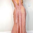 Vera Wang  Original Line Silk Print Maxi ruffle Dress Photo 3