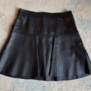 Vince  Black Lambskin Leather Flare Mini Skirt | Size 2 Photo 3