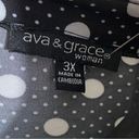 Ava NWT  & GRACE Blk & Ivory dots Pintucked Pleated 3/4 Sleeve Blouse Plus Sizes Photo 1