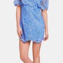 Mimi Chica  Dress Blue Lace Crochet Off Shoulder Short Sleeve Mini Dress Medium Photo 11