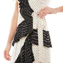 TCEC | NWOT | Sleeveless Polka Dot Wrap Midi Dress | M | Cream & Black | CD02409 Photo 3