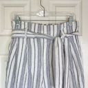 Madewell  Linen-Cotton Paperbag Pants in Dark Baltic Stripe Size 4 Beachy Summer Photo 5