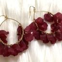 Petal Red Flower  Dangle Earrings Photo 3