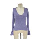 Alice McCALL  Metallic Knit Love Letters Knit Metallic Top Sweater Purple Size XS Photo 1