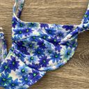 Vintage 90s Y2k swimsuit bikini top floral daisy blue Small 34 B Photo 1