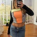 Nordstrom Custom made patchwork long sleeve crop top Photo 0