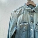 American Eagle  || Women's Denim Long Sleeve Shirt Vintage Wash Medium Photo 3