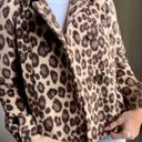 Rebecca Taylor  Leopard Coating Shrunken Wool Blend Pea Coat Jacket Photo 3