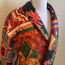 Farm Rio  Patchwork Tapestry Crochet Sleeve Puffer Coat Photo 7