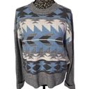 a.n.a  Aztec Print Blue/White Crew Neck Sweater Medium NWT Photo 1