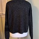 John + Jenn  black silver knit metallic crewneck sweater Photo 2