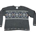 Christopher & Banks Fair Isle Snowflake sweater hand embroidered Crewneck Large Photo 0