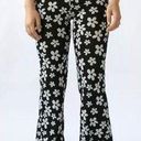 Urban Outfitters Bryn Pull-On Flare Pant Floral Black And White Photo 3