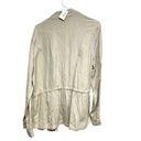 J. McLaughlin  Khaki Vista Linen Blend Sky Button Up Snatched Waisted Jacket L Photo 2