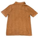 T Tahari TAHARI chevron collared camel short sleeve sweater. Size M. Photo 2