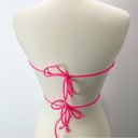 American Eagle  Hot Pink Tribal Textured Triangle String Bikini XL #204 Photo 5