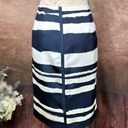 W By Worth  Wavy Stripe Silk Twill Slim Skirt - Navy/White - size 10 Photo 0