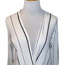 Honey Punch  WOMEN WHITE BLACK STRIPED WRAP BLOUSE STYLE T1758C SIZE SMALL V NECK Photo 42