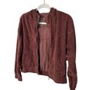 American Eagle AEO Corduroy Cropped Bomber Jacket Size Medium Photo 7