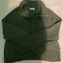 Francesca's Green Knitted Quarter Zip  Photo 0