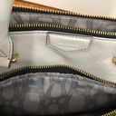 Aimee Kestenberg  glossy leather‎ satchel in light grey 15” x 10” bag purse Photo 7