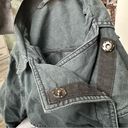 Free People Linen and Cotton Blend Black Washed‎ Moto Button Up Jacket Size M Photo 3