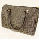 Fendi  Brown All Over F Print Satchel Handbag Designer Authentic Leather Photo 10