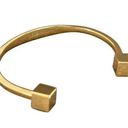 J.Crew  Shiny Gold Tone Open Cuff Bracelet with Cube Detail Photo 0