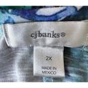 cj banks  Tunic Top 2X Floral Watercolor Hi Low Embellished Split Tail He… Photo 11