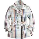 Coach  Tattersall Short Trench Coat Multicolor Size 2 (Small) Mid Length Jacket Photo 1