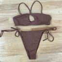 PacSun Bikini Top and Bottom Brown String Tie Size XS/S Photo 0