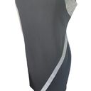 Tommy Hilfiger 8  Black Silver Sleeveless Sheath Dress Stretch Fabric Back Zip Photo 3