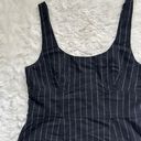 Madewell Dress Wool-Blend Mini Sleeveless in Pinstripe Almost Black 6 NWT New Photo 7