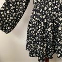 Oddi  Black Floral Printed Balloon SLeeve Elastic Waist Dress Size Small Photo 4