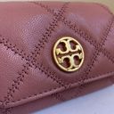 Tory Burch  Willa Quilted Leather Card Case Wallet in Toasted Pecan Pink Photo 1