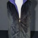 Free Country  Reversible Quilted Vest Large Purple Gray Polyester Zipper Pockets Photo 8