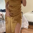 Maxi Gold Satin Dress Photo 3