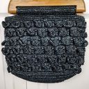 Nicole Miller  Collection Knit Boho Clutch Wood Handle Purse Handbag Snap Button Photo 12