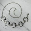 The Moon  and Star Silver Tone Metal Chain Link Belt OS One Size Photo 0