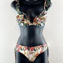 Agua Bendita  Malena Sweetheart Ruffle Two Piece Floral Bikini Green Large Photo 12