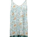 Cupshe NWT  Ruffle Hem Blue Floral Print Boho Slip Dress Swim Cover Sz Medium NEW Photo 0