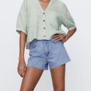 ZARA NWT  HIGH RISE DENIM SHORTS MID-BLUE Photo 0