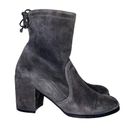 Stuart Weitzman Gray Shorty Suede Ankle Block Heel Booties Photo 10