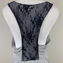 Heartloom  Mini Dress‎ M Gray Knit Black Lace Racerback Pockets Sleeveless Photo 6