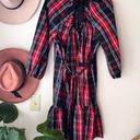 Draper James  RSVP Long Sleeve Tiered Bow Back Dress plaid tartan holiday SIZE XL Photo 3