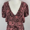 The Vanity Room New Snake Print Handkerchief Hem Dress V-Neck Flutter Sleeve Photo 1