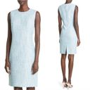 St. John ‎ Sequin Tweed Sheath Dress Knee Aqua Light Blue 14 Photo 1