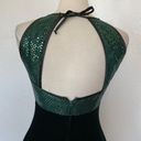 Jump Vintage 90’s Emerald Green Velvet & Sequin Open Back Cocktail Dress Photo 3