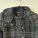 Neslay Paris Black Metallic Tweed Double Breast Peacoat Size S NWT Photo 6